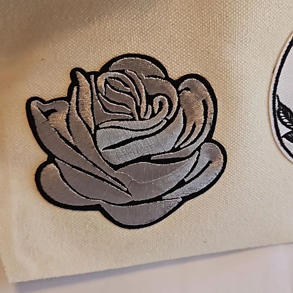 Hand Crafted canvas makeup bag pencil case iron transfer embroidery butterfly